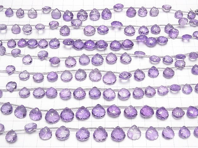 Hochwertiger Amethyst AAA geschnitzte Kastanien 1 Strang Perlen (16 Stück)