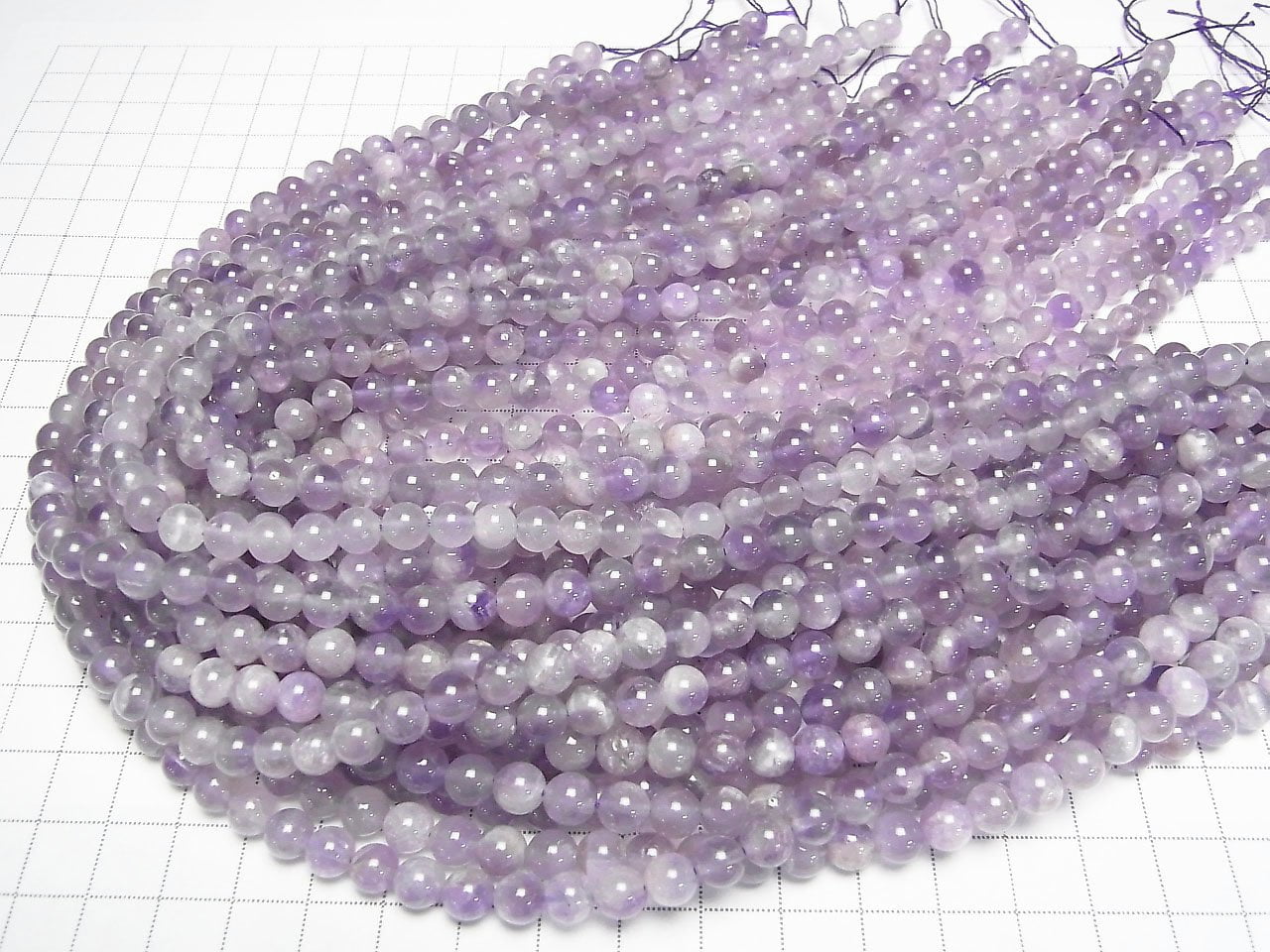 Light Color Amethyst AA Round 6mm 1strand beads (approx. 15 inches/36 cm)