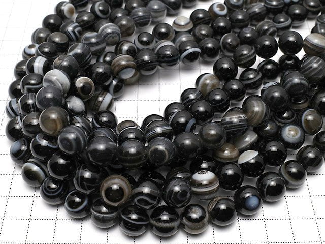 Tibetan Agate (Eye Agate) Round 12mm half or 1strand beads (aprx.15inch/37cm)