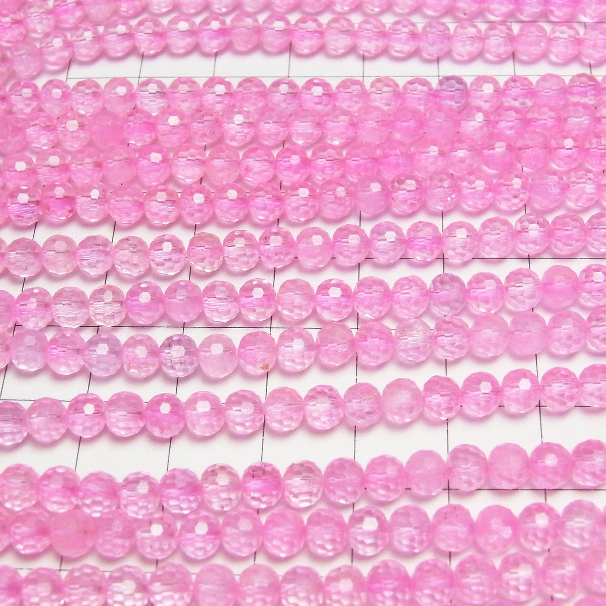 High Quality! Pink Topaz AA++ 128 Faceted Round 5mm 1strand beads (approx. 15 inches/36 cm)