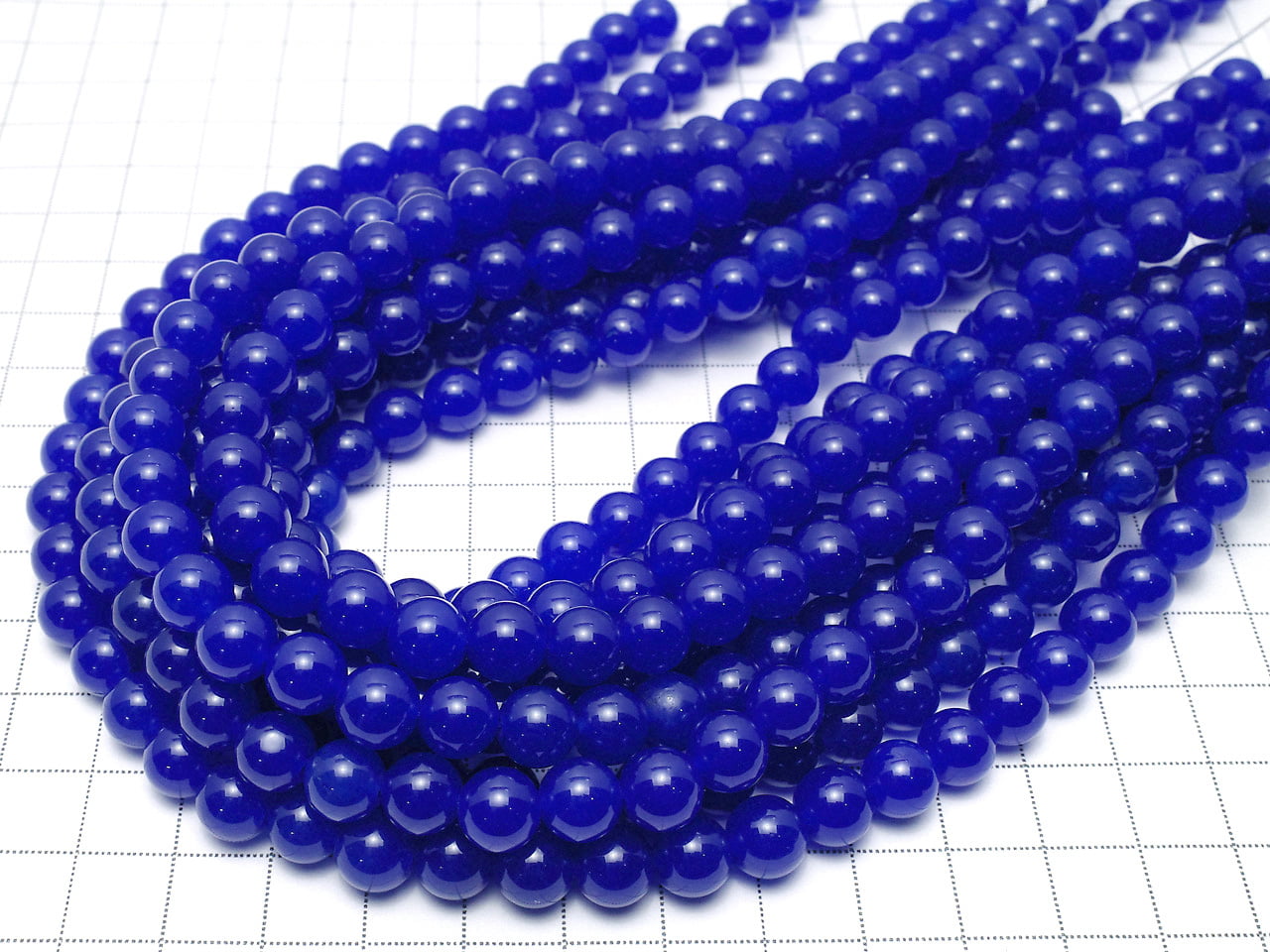 Perles rondes de jade bleu 8 mm n° 2 (env. 38 cm/15 po)