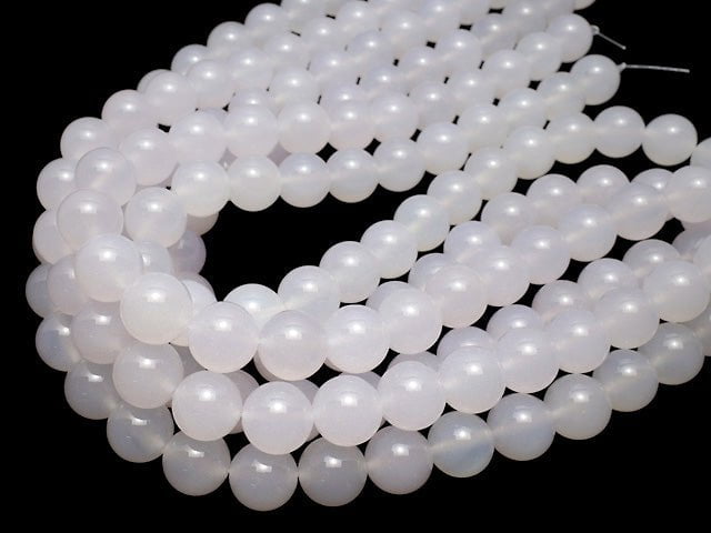 White Chalcedony AAA Round 14mm half or 1 strand beads (aprx.15inch / 36cm)