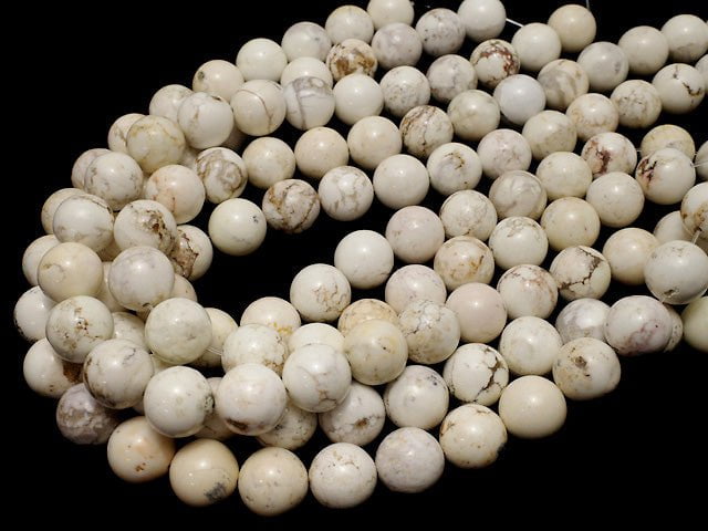 Magnesite Round 16mm half or 1strand beads (aprx.14inch/36cm)