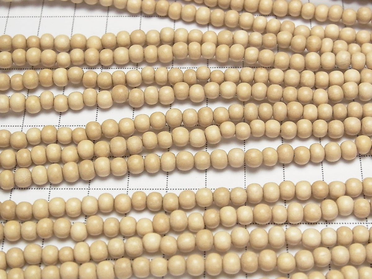 Whitewood Semi-Round 5mm 1strand beads (approx. 15 inches/38 cm)