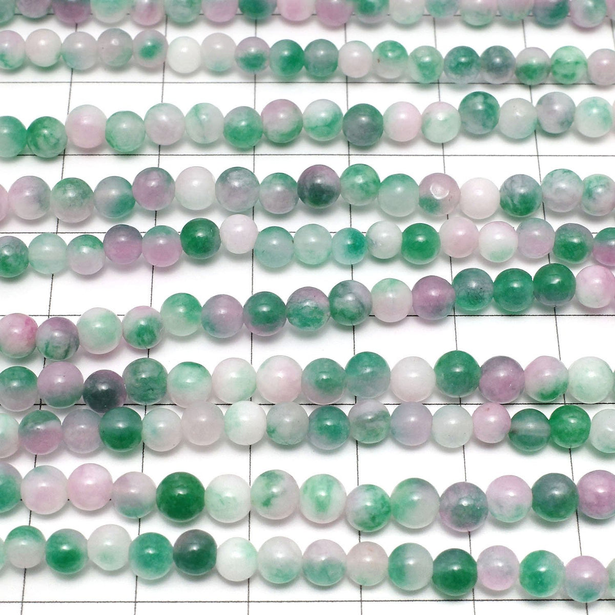 Purple x Green Jade Round 4mm 1strand beads (aprx.15inch / 38cm)