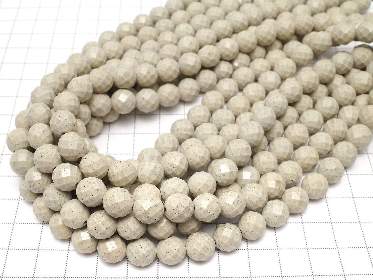 台灣北投石刻面圓珠 10mm 1/4-1串 (約15英吋/37公分)