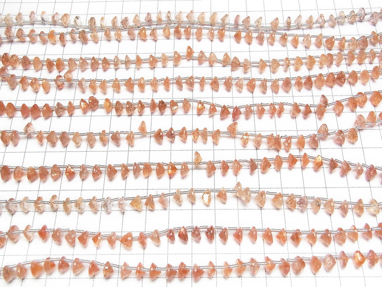 High Quality Sunstone AAA Round Faceted 7x7x4mm half or 1strand beads (38pcs )