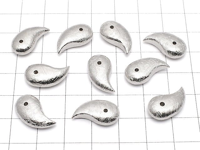Meteorite (Muonionalusta) Comma Shaped Bead 18x10mm 1pc