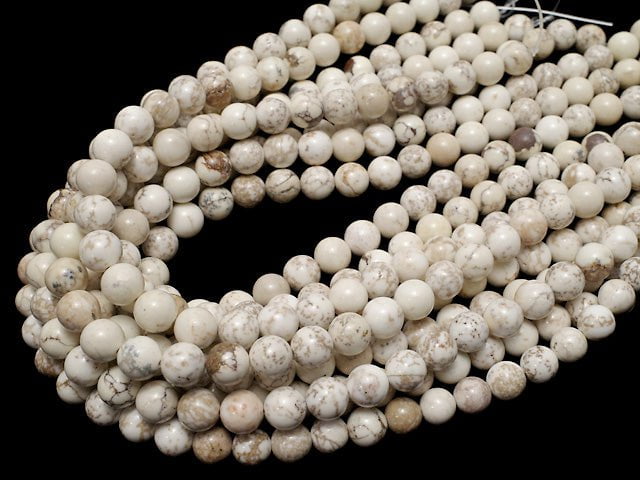 Magnesite Round 8mm 1strand beads (aprx.15inch/37cm)