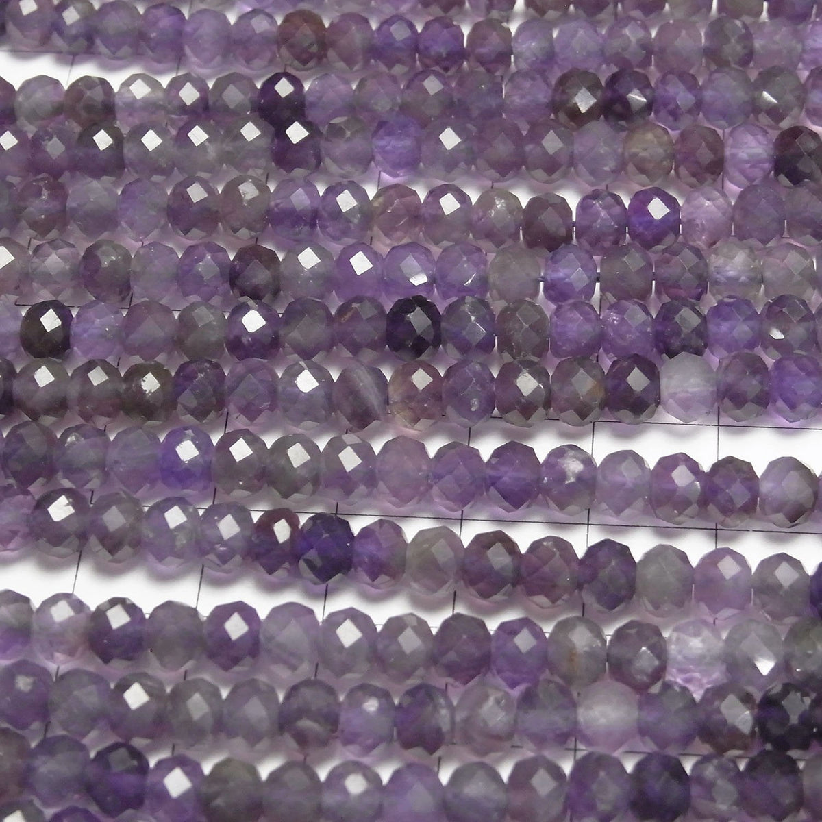 Haute qualité ! Améthyste facettée bouton rondelle 6x6x4mm 1 fil de perles (environ 15 pouces/37cm)