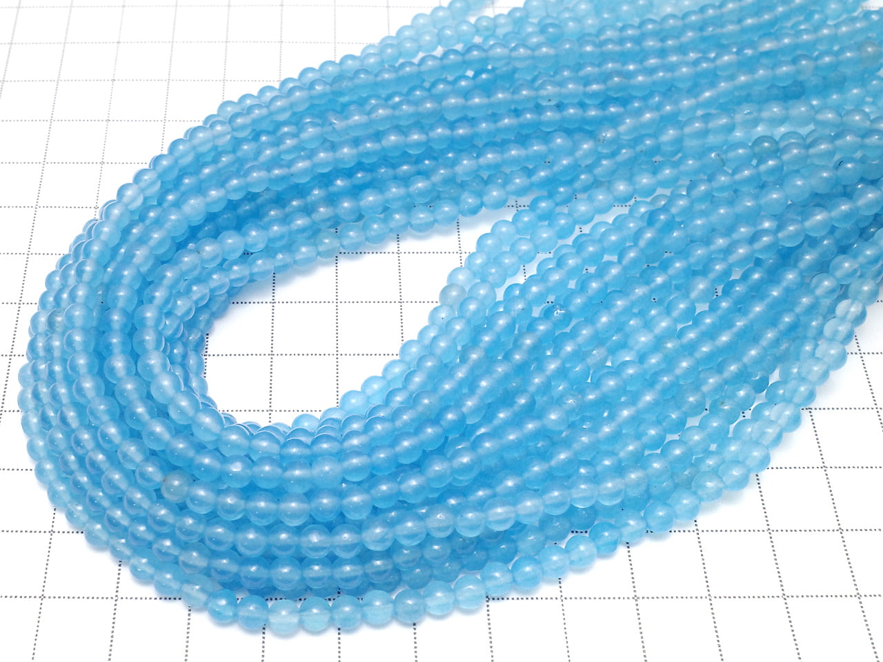 Blue Jade Round 4mm 1strand beads (aprx.14inch/35cm)