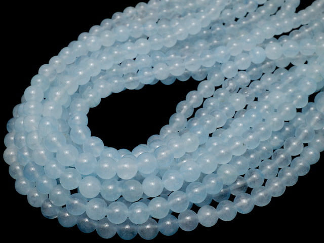 Light Blue Jade Round 8mm 1strand beads (aprx.15inch/36cm)