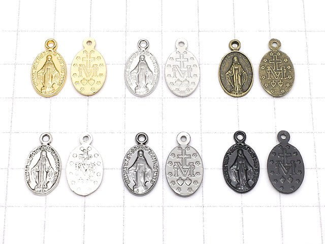 Metal parts charm 14x10mm Miraculous Medal 10pcs