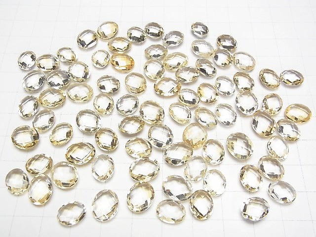 Hochwertiger Citrin AAA- Ungebohrt Facettierter Oval 10-11x8mm 4Stk