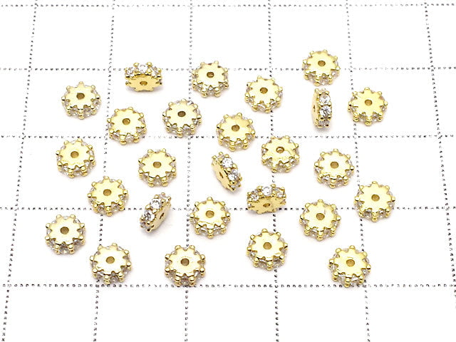 Metallteile Rondelle 4.5x4.5x1.5mm Goldfarbe (mit CZ) 5 Stück
