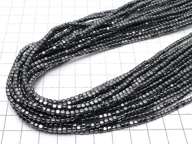 Hematite Small Size Cube 3x3mm x3mm 1strand beads (aprx.15inch/38cm)
