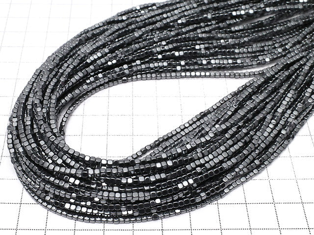 Hematite Cube 2x2mm x2mm 1strand beads (aprx.15inch/38cm)