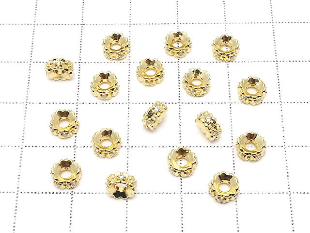 Metallteile Rondelle 6x6x2.5mm Goldfarbe (mit CZ) 2 Stück