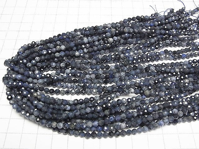 High Quality! 1strand $9.79! Dumortierite 32Faceted Round 4mm 1strand beads (aprx.15inch/37cm)