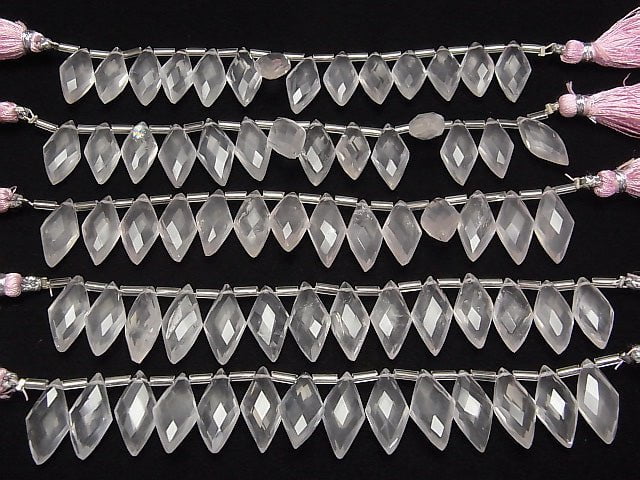 Rosenquarz AA++ Diamantform 1 Strang Perlen (12 Stück)