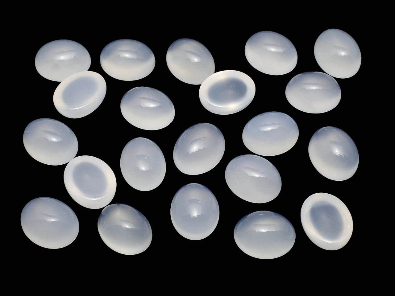 White Chalcedony AAA Oval Cabochon 10x8mm 5pcs