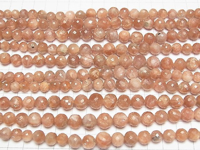 Sonnenstein AA ++ facettierte Runde 6 - 10 mm Größen-Gradation 1 Strang Perlen (ca. 7 Zoll / 18 cm)