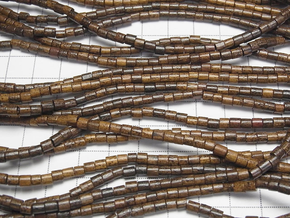 Wood Beads Tube 3x3x3mm 1strand beads (aprx.15inch/38cm)