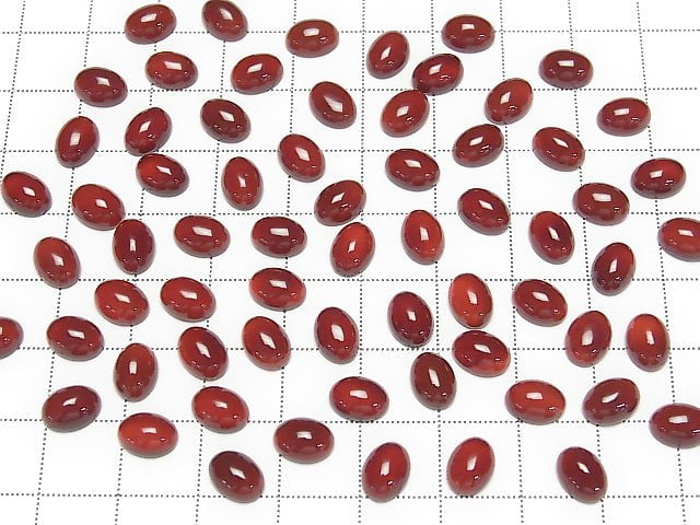 Roter Achat AAA Oval Cabochon 8x6mm 10Stk