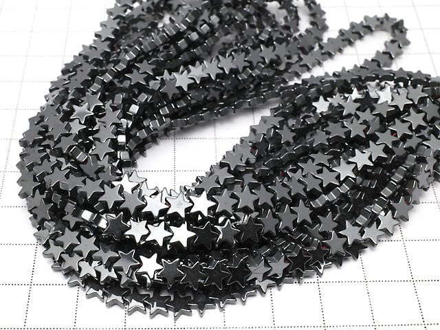 Hematite star 6x6mm x 2mm 1strand beads (aprx.15inch / 36cm)