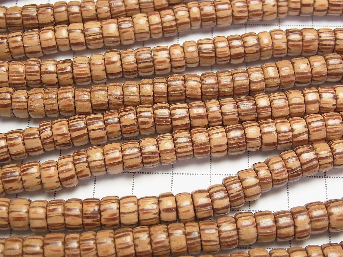 1 Strang $3.79! Palmholz-Rondelle (Röhre) 8x8x4mm 1 Strang Perlen (ca. 15 Zoll/38 cm)