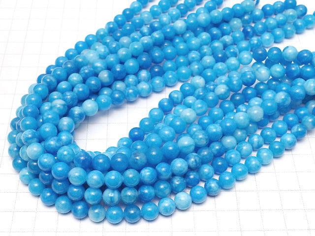 Blue Jade Round 8mm 1strand beads (aprx.15inch / 36cm)