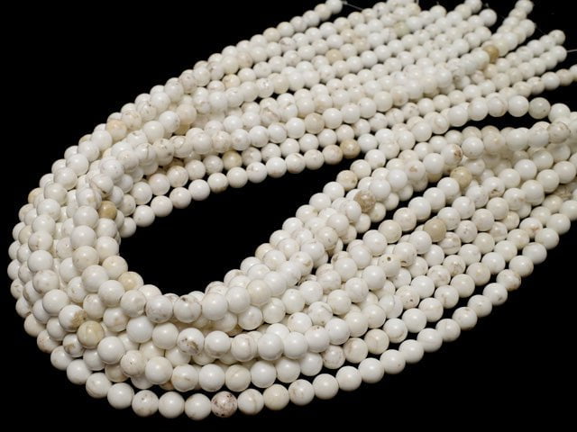 Magnesite Round 6mm 1strand beads (aprx.15inch/37cm)