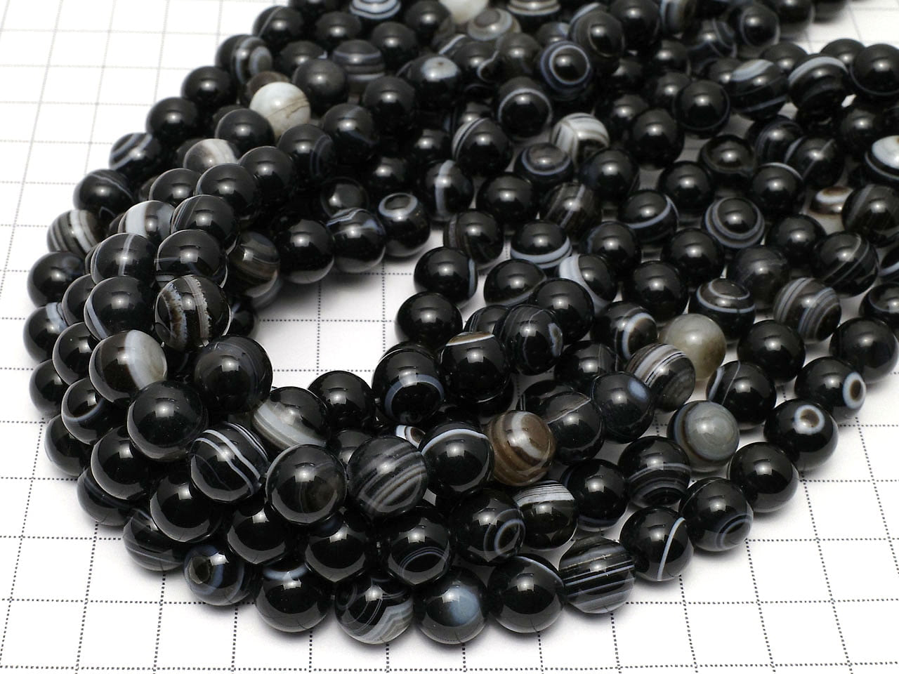 西藏瑪瑙(眼石瑪瑙)圓珠 10mm 1串珠子 (約15英吋/36公分)