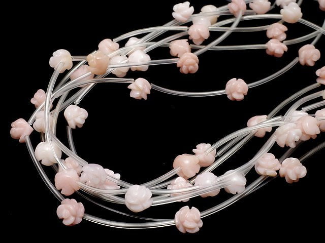 Rosa Opal Rose 10 mm halb oder 1strang (ca. 10 Stück)