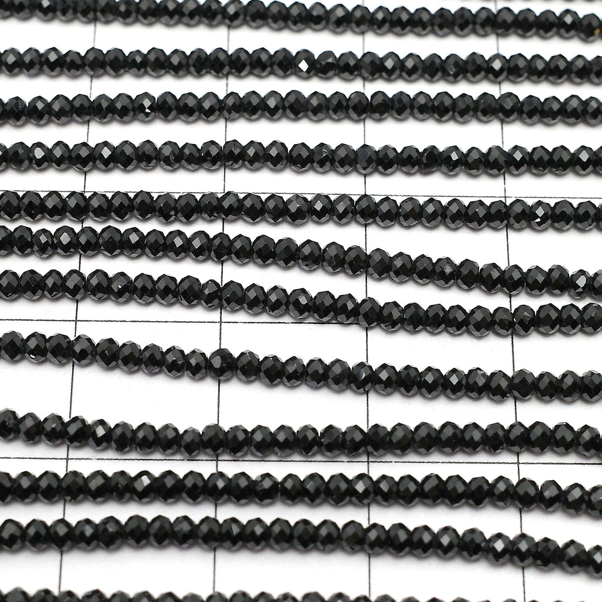 High Quality! 2pcs for $6.79! High Quality Black Spinel AAA++ Faceted Button Rondelle, 2x2x1mm, 1strand beads (approx. 15 inches/37 cm)