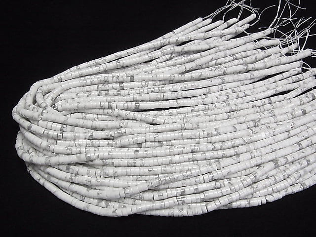 1strand $7.79! Howlite Magnesite Rondelle (Tube )4x4x2mm 1strand beads (aprx.15inch/38cm)
