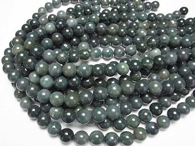 Moss Agate Round 12mm 1strand beads (aprx.15inch/36cm)