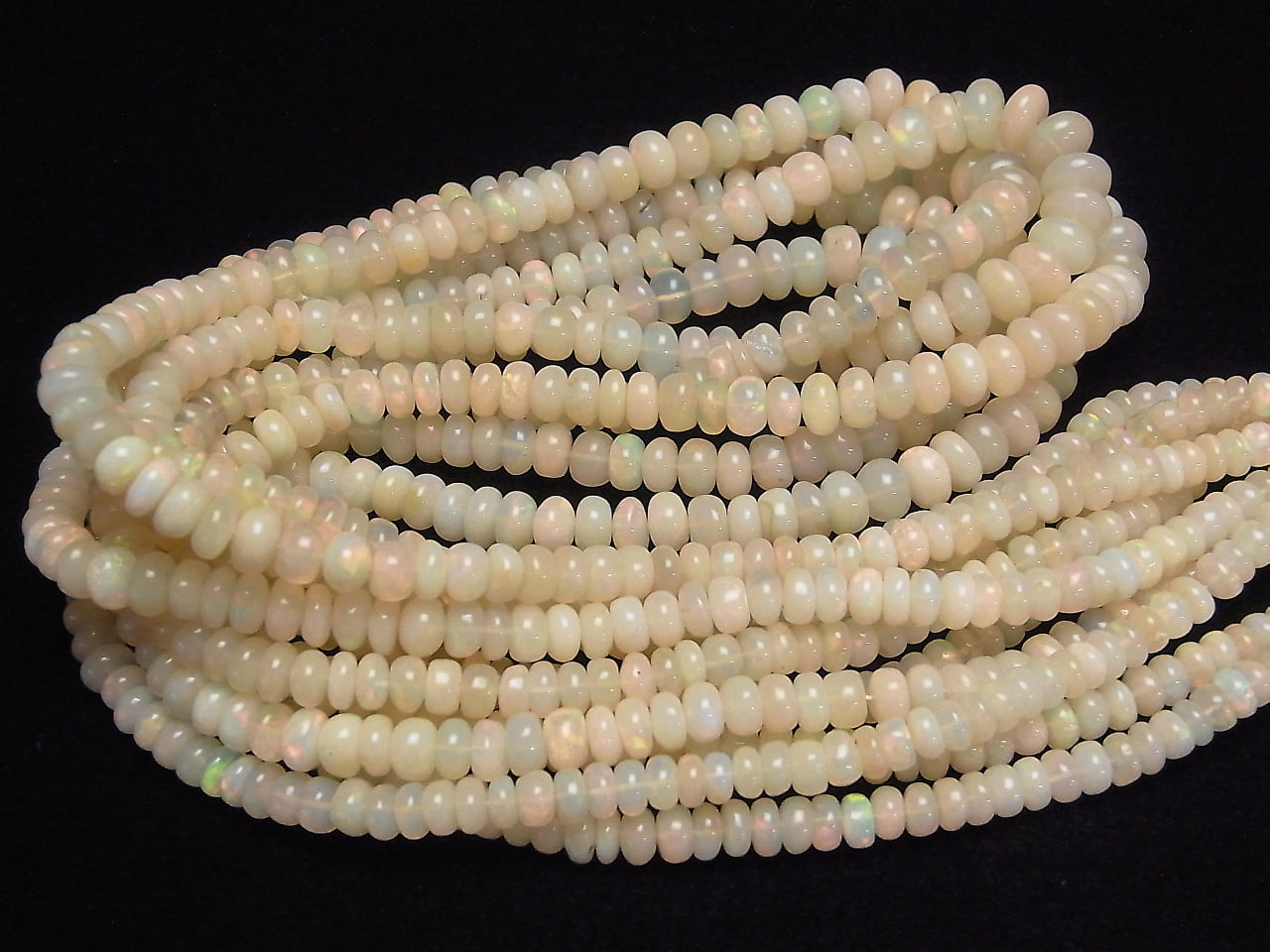 Ethiopian Opal AA++ Rondelle half or 1strand beads (aprx.21inch / 53cm)