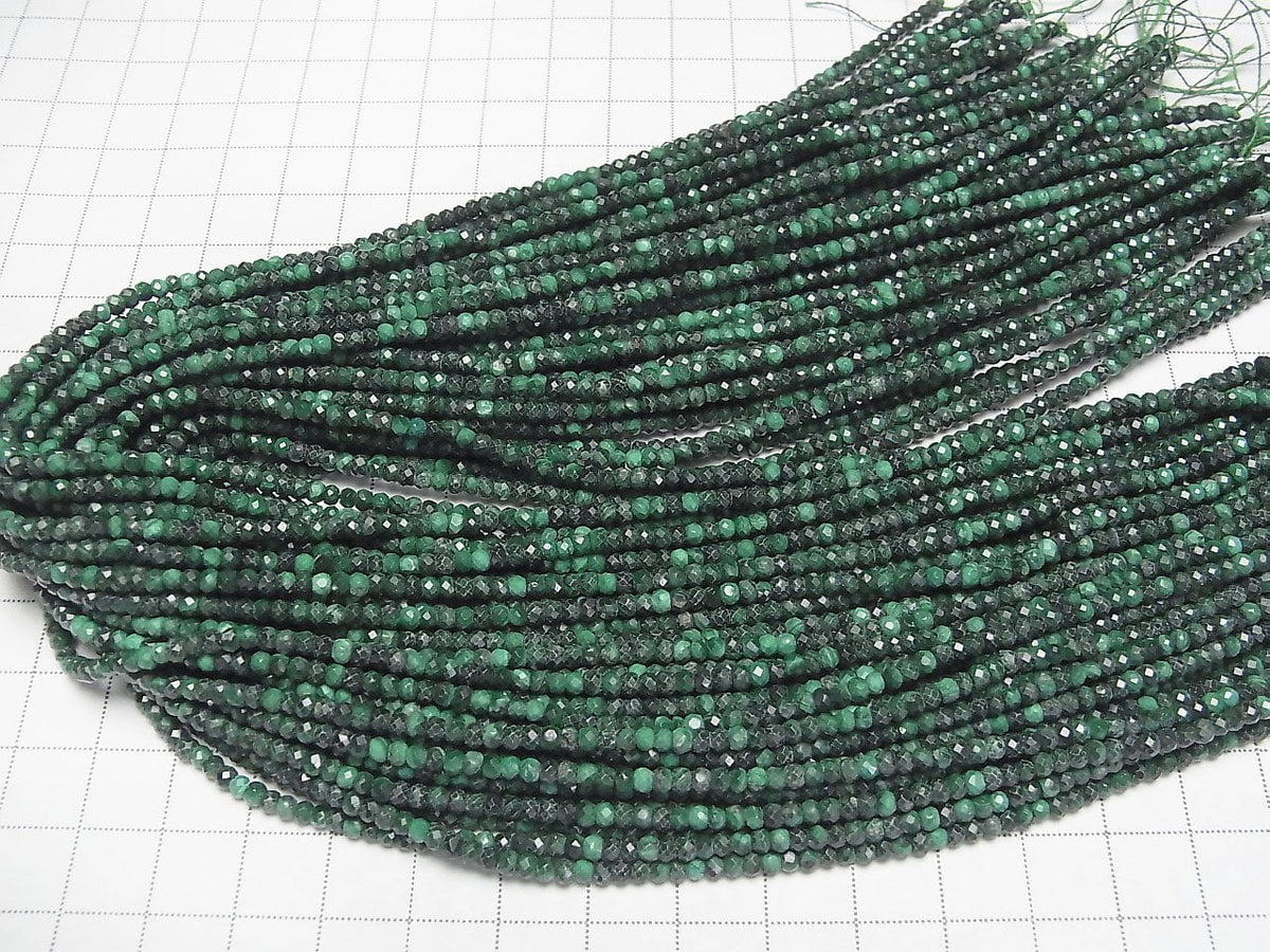 Malachite AA+ Faceted Button Rondelle 3x3x2mm 1strand beads (aprx.15inch/37cm)High Quality!