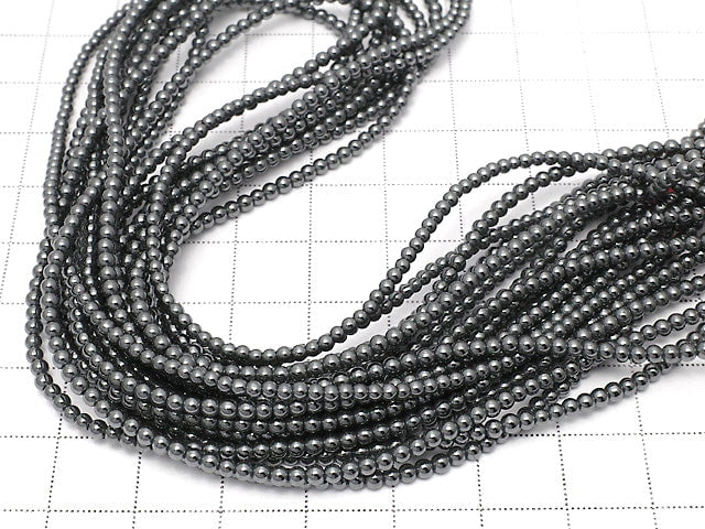 Hematite Round 2-2.5mm 1strand beads (aprx.15inch/38cm)