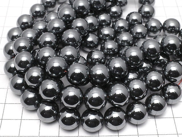 Hematite Round 12mm 1strand beads (aprx.15inch/38cm)