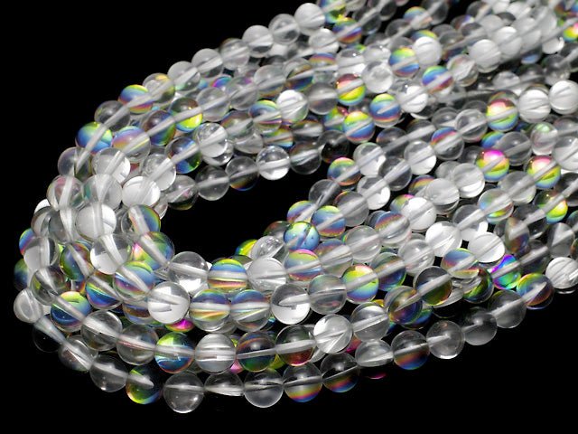 Regenbogen Luna Flash rund 8mm 1strang Perlen (ca. 15 Zoll / 36 cm)
