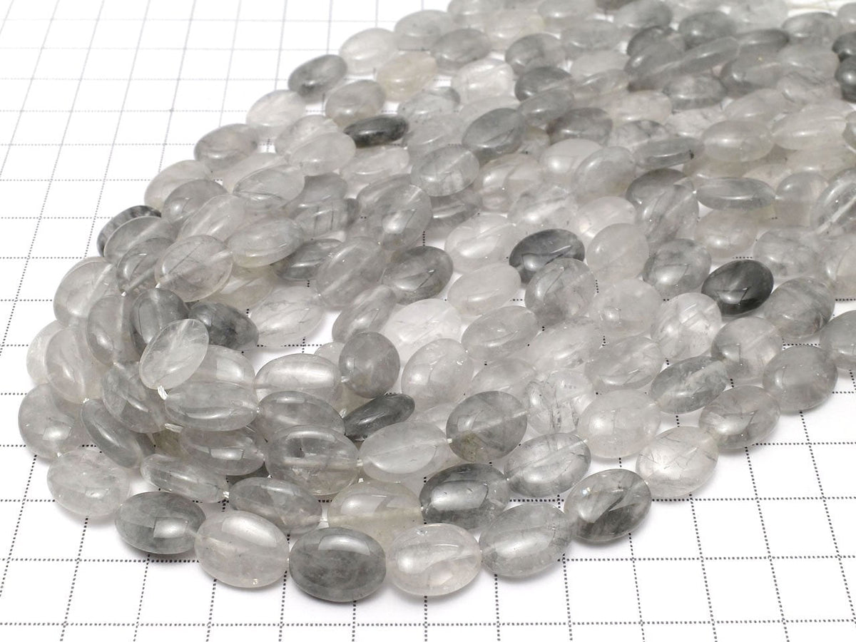 Quartz gris AA ovale 14x10x5mm 1 fil perles (env. 15 pouces/36 cm)