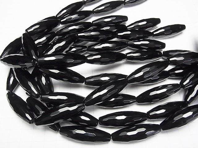 Onyx Facettierte Reiskorn 40x10x10mm halbe oder 1Strang Perlen (ca. 15 Zoll / 38 cm)