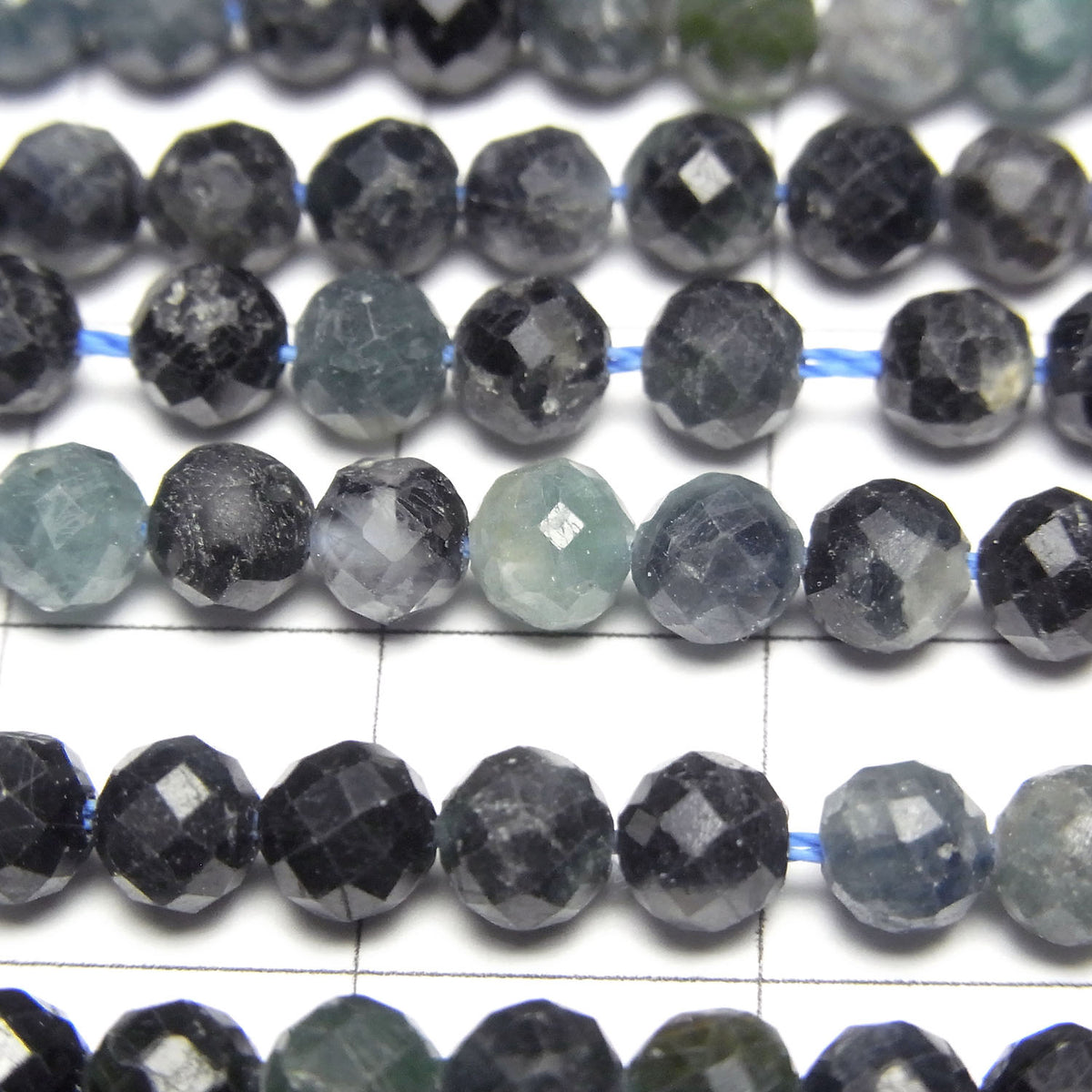 High Quality! Indigolite Tourmaline AA Faceted Round 4mm 1strand beads (aprx.15inch/37cm)