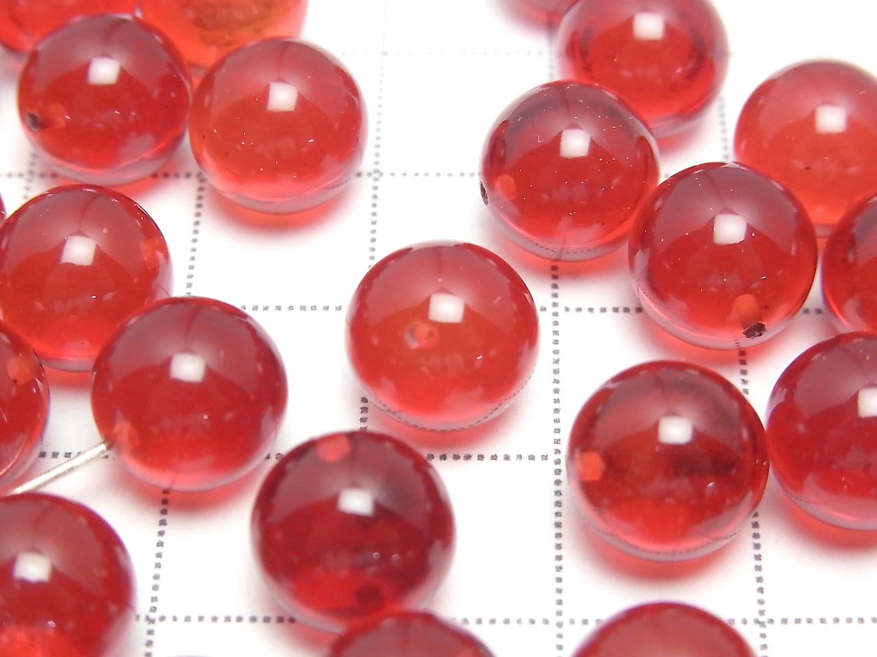 Rote Farbe Bernstein halboffene Bohrung rund 10mm 2 Stück