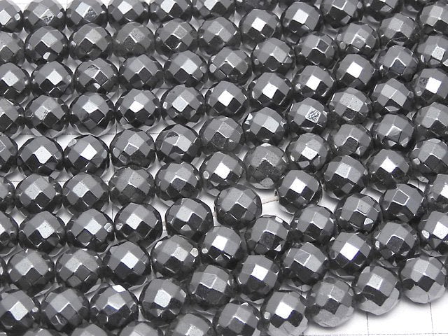 Magnetic! Hematite 64Faceted Round 8mm 1strand beads (aprx.15inch/38cm)