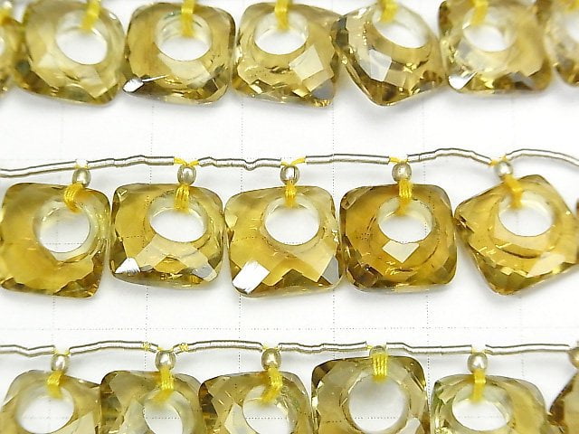 High Quality Beer Crystal Quartz AAA Donut Diamond Shape 1pc or 1strand beads (7pcs)