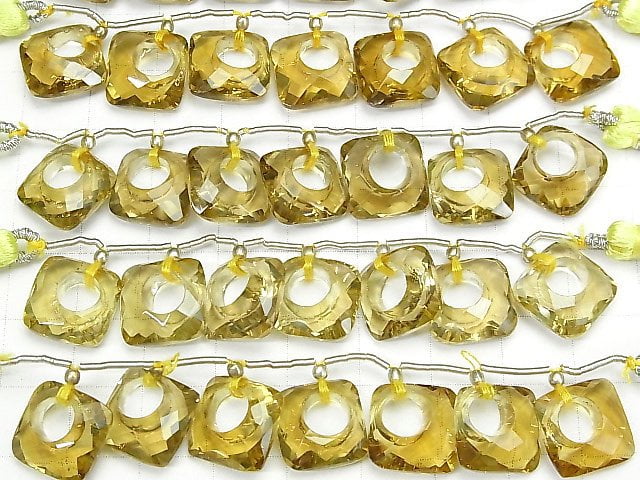 High Quality Beer Crystal Quartz AAA Donut Diamond Shape 1pc or 1strand beads (7pcs)