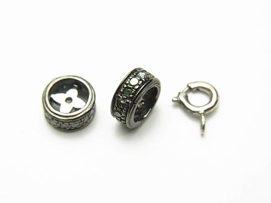 1pc $49.99! Tsavorite Garnet Rondelle parts 8x8x4mm Silver925 NO.3